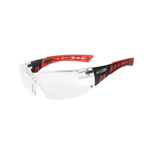 WORKWEAR, SAFETY & CORPORATE CLOTHING SPECIALISTS Speed Red/Black Frame Titanium AF/AS Clear Lens (MOQ 10)