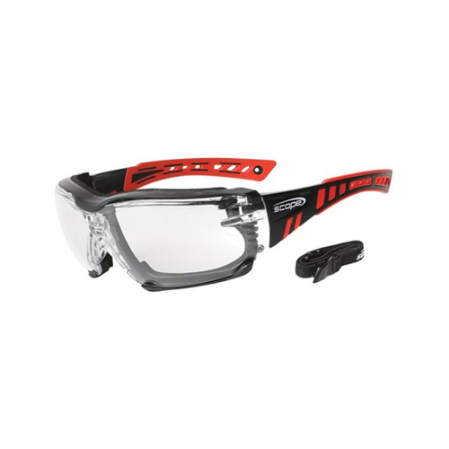 WORKWEAR, SAFETY & CORPORATE CLOTHING SPECIALISTS - Speed Pro Red/Black Frame Titanium AF/AS Clear Lens