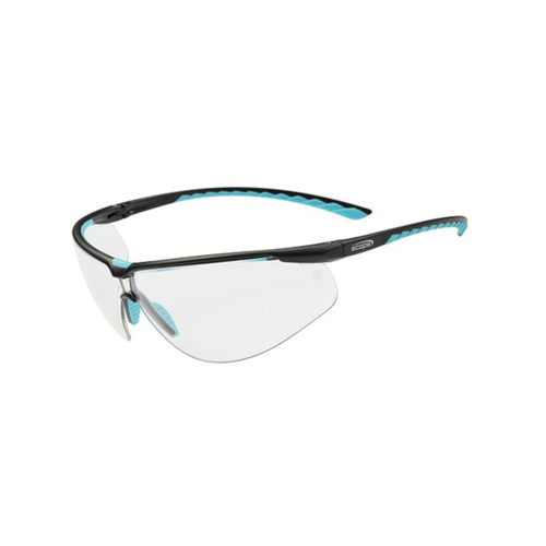 WORKWEAR, SAFETY & CORPORATE CLOTHING SPECIALISTS - Air Flex Black/Blue Frame Clear AF/AS Lens (MOQ 10)
