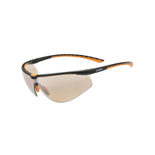 WORKWEAR, SAFETY & CORPORATE CLOTHING SPECIALISTS - Air Flex Black/Orange Frame Light Brown Mirror AS Lens (MOQ 10)