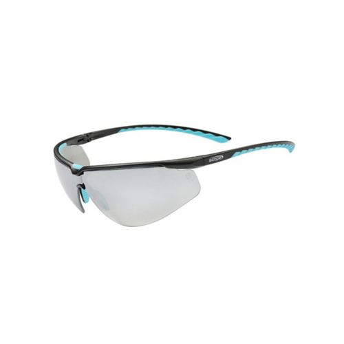 WORKWEAR, SAFETY & CORPORATE CLOTHING SPECIALISTS - Air Flex Black/Blue Frame Silver Mirror AS Lens (MOQ 10)