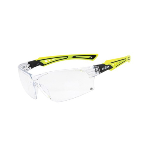 WORKWEAR, SAFETY & CORPORATE CLOTHING SPECIALISTS Bionix Hi Vis Green//Black Temple Titanium AF/AS Clear Lens (MOQ 10)
