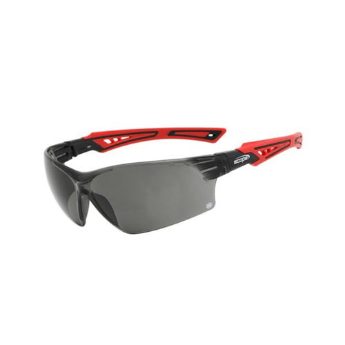 WORKWEAR, SAFETY & CORPORATE CLOTHING SPECIALISTS - Bionix Red/Black Temple Titanium AF/AS Smoke Lens (MOQ 10)