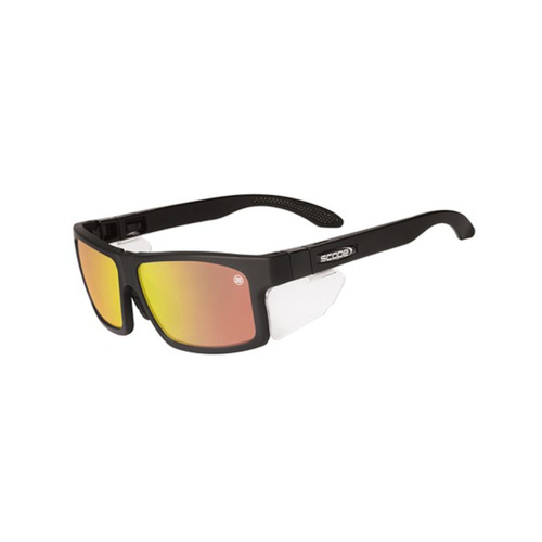 WORKWEAR, SAFETY & CORPORATE CLOTHING SPECIALISTS - Cross Fit Frozen Blk Frame Red Mirror Lens/Inc X-Fit Temples