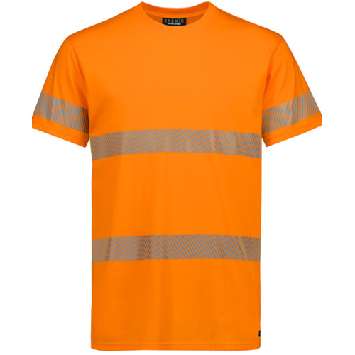 WORKWEAR, SAFETY & CORPORATE CLOTHING SPECIALISTS Mens Hi Vis Segmented Taped Cotton Tee Shirt
