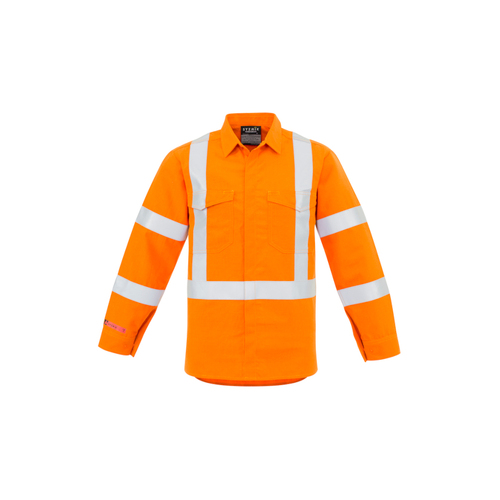 WORKWEAR, SAFETY & CORPORATE CLOTHING SPECIALISTS DISCONTINUED - Mens Red Flame Hi Vis X Back Shirt