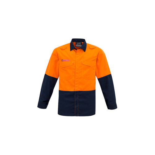 WORKWEAR, SAFETY & CORPORATE CLOTHING SPECIALISTS - DISCONTINUED - Mens Red Flame Hi Vis Shirt