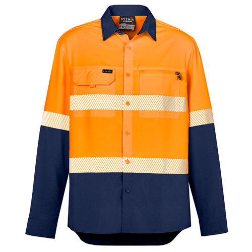 WORKWEAR, SAFETY & CORPORATE CLOTHING SPECIALISTS - Mens Hi Vis Outdoor Segmented Tape L/S Shirt