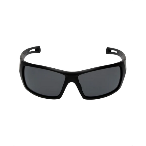 WORKWEAR, SAFETY & CORPORATE CLOTHING SPECIALISTS CHISEL - Matt Black Frame, Smoke Polarized Lens - Safety Sunglass