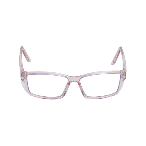 WORKWEAR, SAFETY & CORPORATE CLOTHING SPECIALISTS DISCONTINUED - TWISTER S RS242S P.C - Pink Transparent Frame, Clear Lens - Professional Series