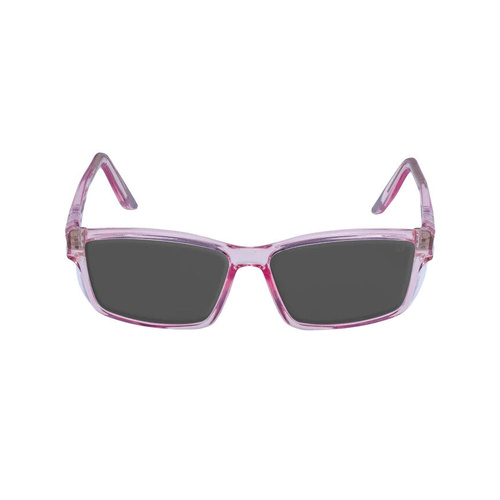 WORKWEAR, SAFETY & CORPORATE CLOTHING SPECIALISTS DISCONTINUED - TWISTER S RS242S P.SM - Pink Transparent Frame, Smoke Lens - Professional Series