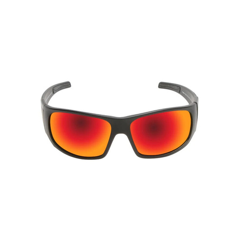 WORKWEAR, SAFETY & CORPORATE CLOTHING SPECIALISTS DISCONTINUED - TRADIE - Matt Black Frame, Red Revo Lens - Safety Sunglass