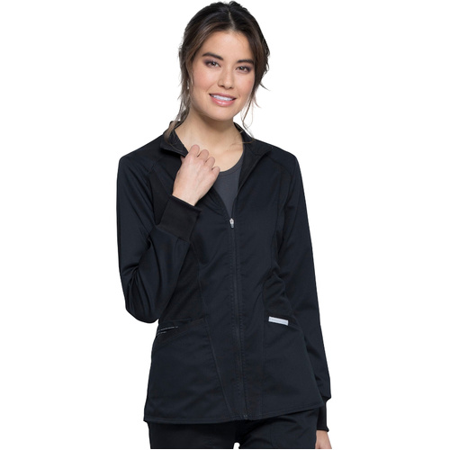 WORKWEAR, SAFETY & CORPORATE CLOTHING SPECIALISTS Revolution - Zip Front High-Low Jacket-Black-4XL