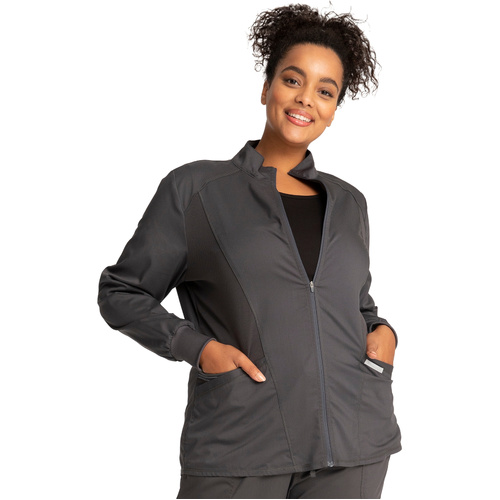 WORKWEAR, SAFETY & CORPORATE CLOTHING SPECIALISTS Revolution - Zip Front High-Low Jacket-Pewter-XL