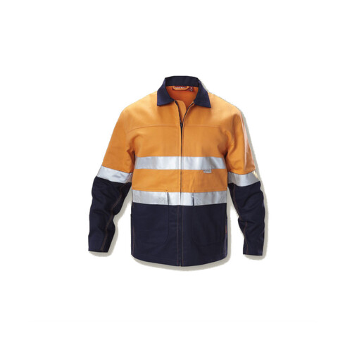 WORKWEAR, SAFETY & CORPORATE CLOTHING SPECIALISTS - Core - Hi-Vis Two Tone Cotton Drill Work Jacket with 3M Tape