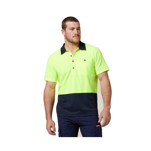 WORKWEAR, SAFETY & CORPORATE CLOTHING SPECIALISTS Koolgear - Ventilated Hi-Vis Two Tone Polo Short Sleeve