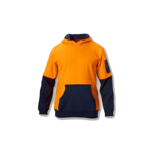 WORKWEAR, SAFETY & CORPORATE CLOTHING SPECIALISTS - Foundations - Hi-Visibility Two Tone Brushed Fleece Hoodie