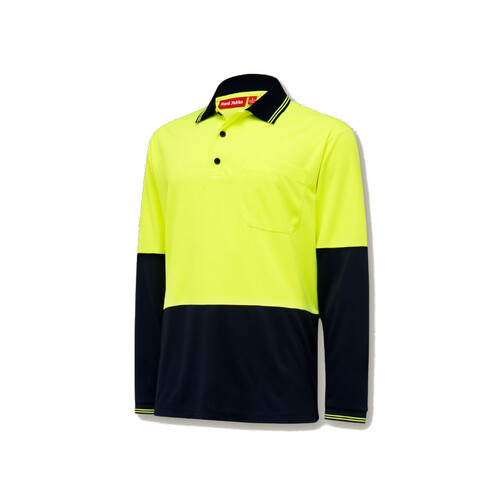 WORKWEAR, SAFETY & CORPORATE CLOTHING SPECIALISTS - DISCONTINUED - Core - Mens Hi Vis 2 tone L/S Micro Mesh Polo